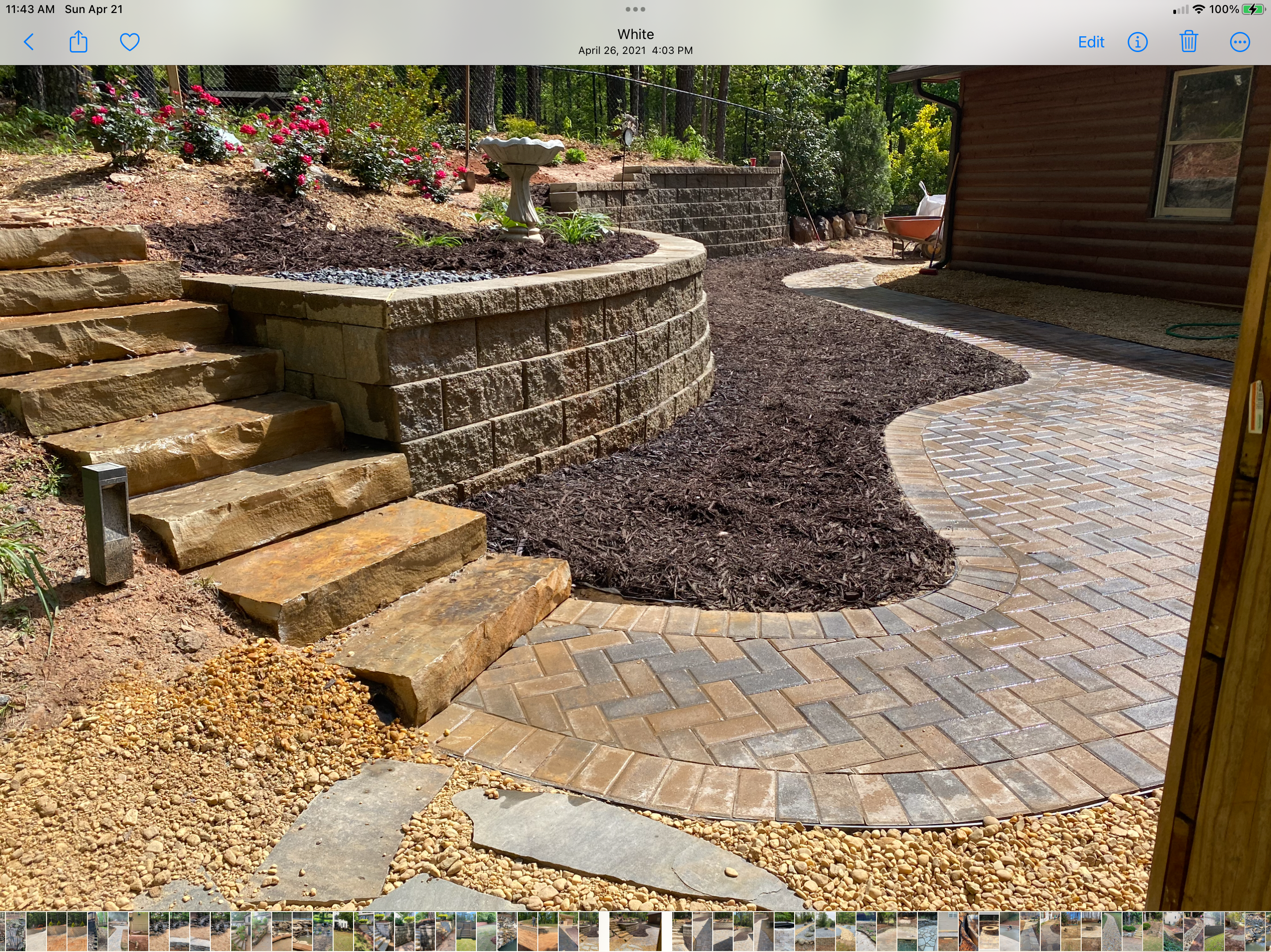 Paver patio with retaining wall and stone steps in Cherokee County, GA